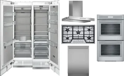 6 Piece Package Includes Refrigerator, Freezer, Cooktop, Wall Oven, Hood And Dishwasher