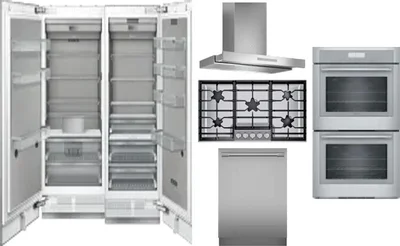 6 Piece Package Includes Refrigerator, Freezer, Cooktop, Wall Oven, Hood And Dishwasher