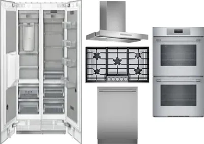 6 Piece Package Includes Refrigerator, Freezer, Cooktop, Wall Oven, Hood And Dishwasher