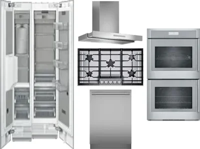 6 Piece Package Includes Refrigerator, Freezer, Cooktop, Wall Oven, Hood And Dishwasher