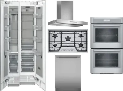 6 Piece Package Includes Refrigerator, Freezer, Cooktop, Wall Oven, Hood And Dishwasher