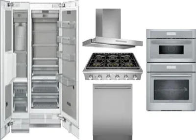 6 Piece Package Includes Refrigerator, Freezer, Cooktop, Wall Oven, Hood And Dishwasher