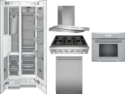 6 Piece Package Includes Refrigerator, Freezer, Cooktop, Wall Oven, Hood And Dishwasher