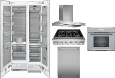6 Piece Package Includes Refrigerator, Freezer, Cooktop, Wall Oven, Hood And Dishwasher