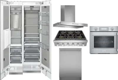 6 Piece Package Includes Refrigerator, Freezer, Cooktop, Wall Oven, Hood And Dishwasher