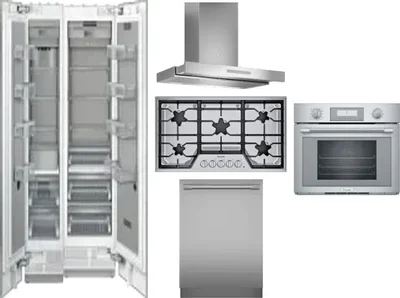 6 Piece Package Includes Refrigerator, Freezer, Cooktop, Wall Oven, Hood And Dishwasher