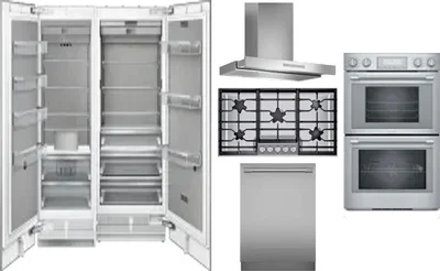 6 Piece Package Includes Refrigerator, Freezer, Cooktop, Wall Oven, Hood And Dishwasher