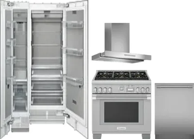 5 Piece Package Includes Refrigerator, Freezer, Range, Hood And Dishwasher