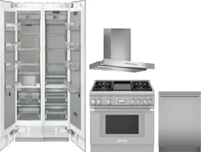 5 Piece Package Includes Refrigerator, Freezer, Range, Hood And Dishwasher