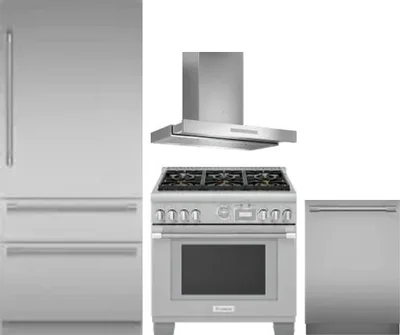 4 Piece Package Includes Refrigerator, Range, Hood And Dishwasher