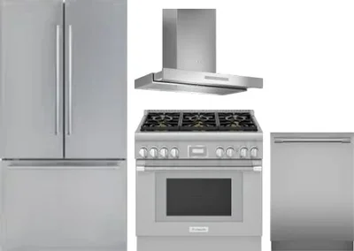 4 Piece Package Includes Refrigerator, Range, Hood And Dishwasher