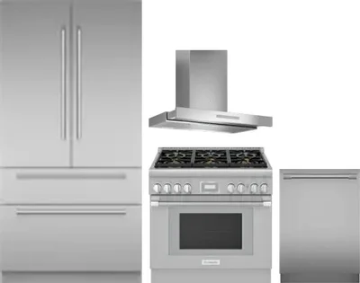 4 Piece Package Includes Refrigerator, Range, Hood And Dishwasher