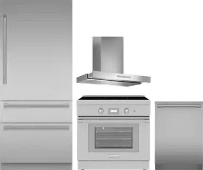 4 Piece Package Includes Refrigerator, Range, Hood And Dishwasher
