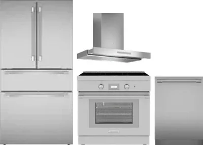 4 Piece Package Includes Refrigerator, Range, Hood And Dishwasher