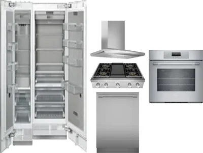 6 Piece Package Includes Refrigerator, Freezer, Cooktop, Wall Oven, Hood And Dishwasher
