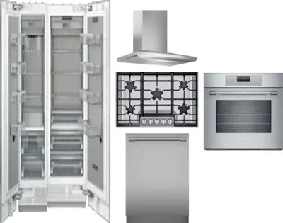 6 Piece Package Includes Refrigerator, Freezer, Cooktop, Wall Oven, Hood And Dishwasher