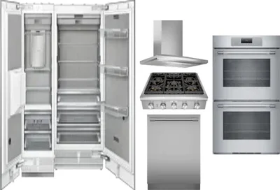 6 Piece Package Includes Refrigerator, Freezer, Cooktop, Wall Oven, Hood And Dishwasher