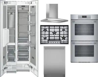 6 Piece Package Includes Refrigerator, Freezer, Cooktop, Wall Oven, Hood And Dishwasher