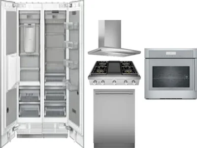 6 Piece Package Includes Refrigerator, Freezer, Cooktop, Wall Oven, Hood And Dishwasher