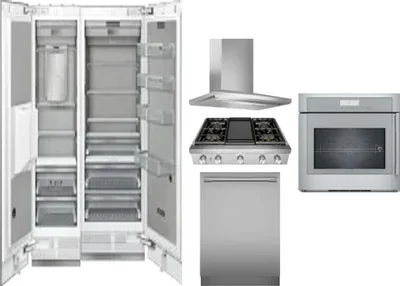 6 Piece Package Includes Refrigerator, Freezer, Cooktop, Wall Oven, Hood And Dishwasher