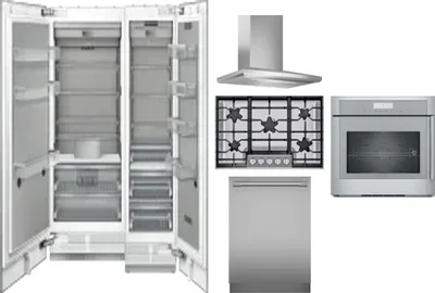 6 Piece Package Includes Refrigerator, Freezer, Cooktop, Wall Oven, Hood And Dishwasher
