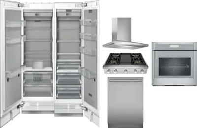 6 Piece Package Includes Refrigerator, Freezer, Cooktop, Wall Oven, Hood And Dishwasher