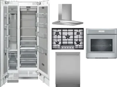 6 Piece Package Includes Refrigerator, Freezer, Cooktop, Wall Oven, Hood And Dishwasher