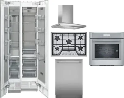 6 Piece Package Includes Refrigerator, Freezer, Cooktop, Wall Oven, Hood And Dishwasher