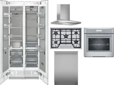 6 Piece Package Includes Refrigerator, Freezer, Cooktop, Wall Oven, Hood And Dishwasher