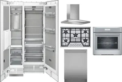 6 Piece Package Includes Refrigerator, Freezer, Cooktop, Wall Oven, Hood And Dishwasher
