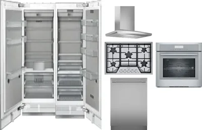6 Piece Package Includes Refrigerator, Freezer, Cooktop, Wall Oven, Hood And Dishwasher