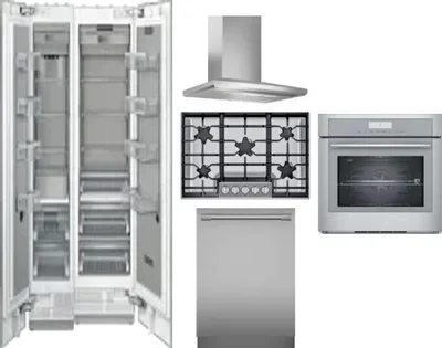 6 Piece Package Includes Refrigerator, Freezer, Cooktop, Wall Oven, Hood And Dishwasher