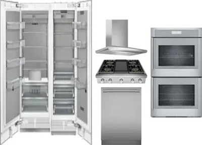 6 Piece Package Includes Refrigerator, Freezer, Cooktop, Wall Oven, Hood And Dishwasher