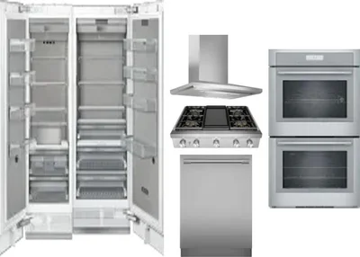 6 Piece Package Includes Refrigerator, Freezer, Cooktop, Wall Oven, Hood And Dishwasher