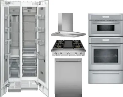 6 Piece Package Includes Refrigerator, Freezer, Cooktop, Wall Oven, Hood And Dishwasher
