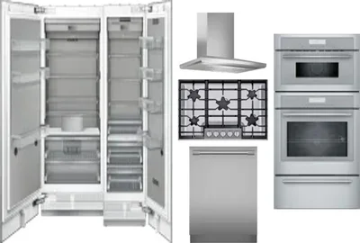 6 Piece Package Includes Refrigerator, Freezer, Cooktop, Wall Oven, Hood And Dishwasher