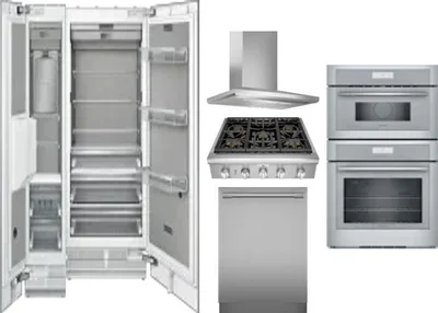 6 Piece Package Includes Refrigerator, Freezer, Cooktop, Wall Oven, Hood And Dishwasher