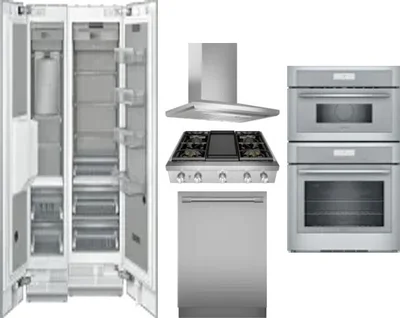 6 Piece Package Includes Refrigerator, Freezer, Cooktop, Wall Oven, Hood And Dishwasher