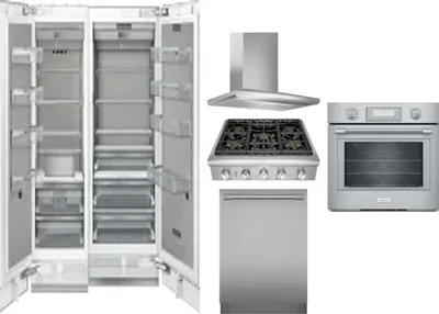 6 Piece Package Includes Refrigerator, Freezer, Cooktop, Wall Oven, Hood And Dishwasher