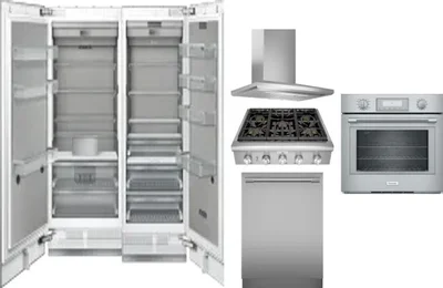 6 Piece Package Includes Refrigerator, Freezer, Cooktop, Wall Oven, Hood And Dishwasher
