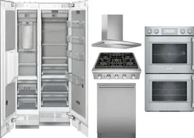 6 Piece Package Includes Refrigerator, Freezer, Cooktop, Wall Oven, Hood And Dishwasher
