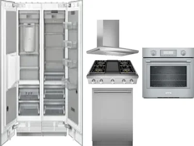 6 Piece Package Includes Refrigerator, Freezer, Cooktop, Wall Oven, Hood And Dishwasher