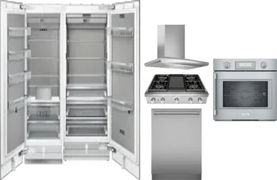 6 Piece Package Includes Refrigerator, Freezer, Cooktop, Wall Oven, Hood And Dishwasher