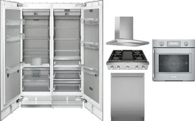 6 Piece Package Includes Refrigerator, Freezer, Cooktop, Wall Oven, Hood And Dishwasher