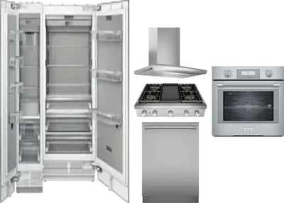 6 Piece Package Includes Refrigerator, Freezer, Cooktop, Wall Oven, Hood And Dishwasher