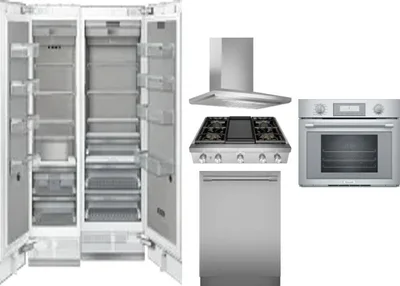 6 Piece Package Includes Refrigerator, Freezer, Cooktop, Wall Oven, Hood And Dishwasher