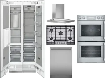6 Piece Package Includes Refrigerator, Freezer, Cooktop, Wall Oven, Hood And Dishwasher