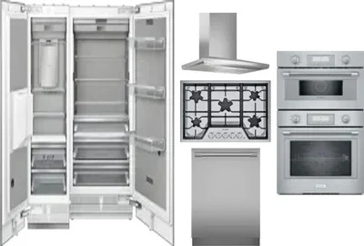 6 Piece Package Includes Refrigerator, Freezer, Cooktop, Wall Oven, Hood And Dishwasher