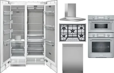 6 Piece Package Includes Refrigerator, Freezer, Cooktop, Wall Oven, Hood And Dishwasher