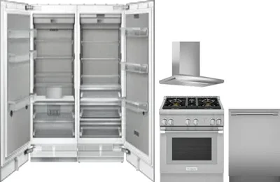 5 Piece Package Includes Refrigerator, Freezer, Range, Hood And Dishwasher